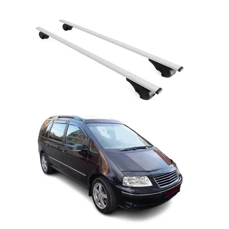 Barres de toit Transversales pour VW Sharan 1995-2010 Acier Argent