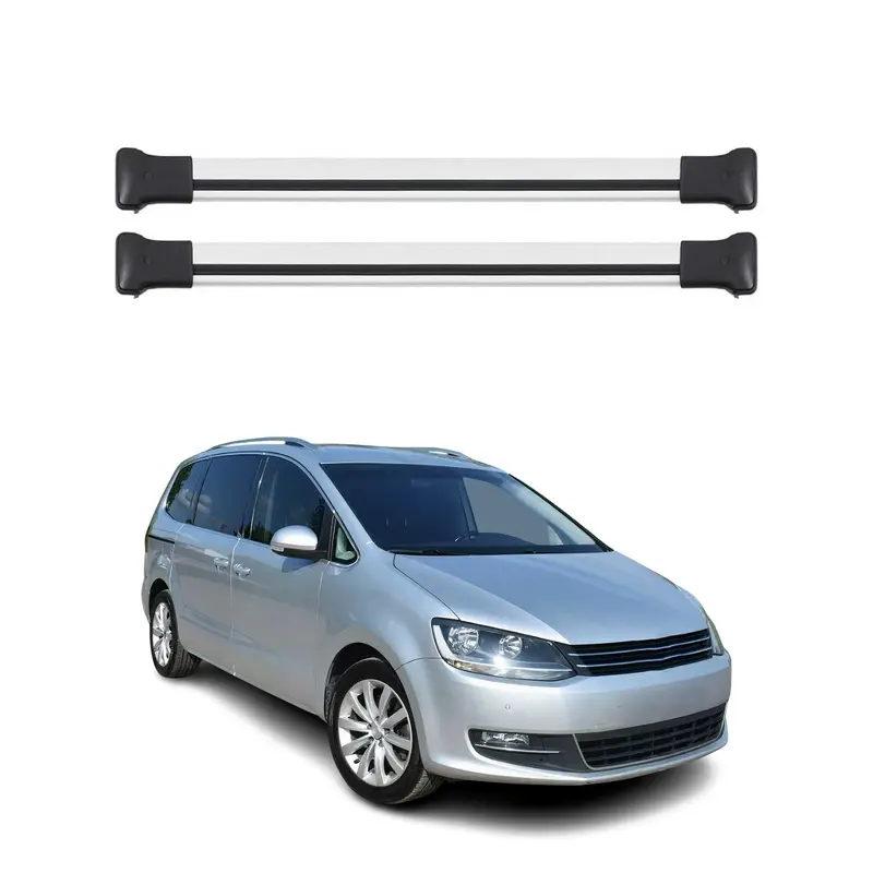 Barres de toit transversales pour VW Sharan 2010-2021 Aluminium Gris