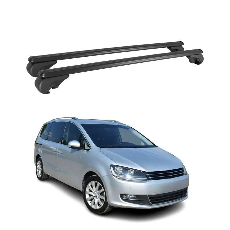 Barres de toit Transversales pour VW Sharan 2010-2023 Aluminium Noir