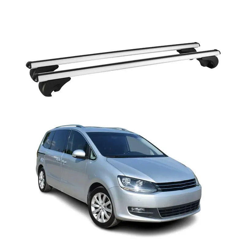 Barres de toit Transversales pour VW Sharan II 2010-2023 Aluminium Argent