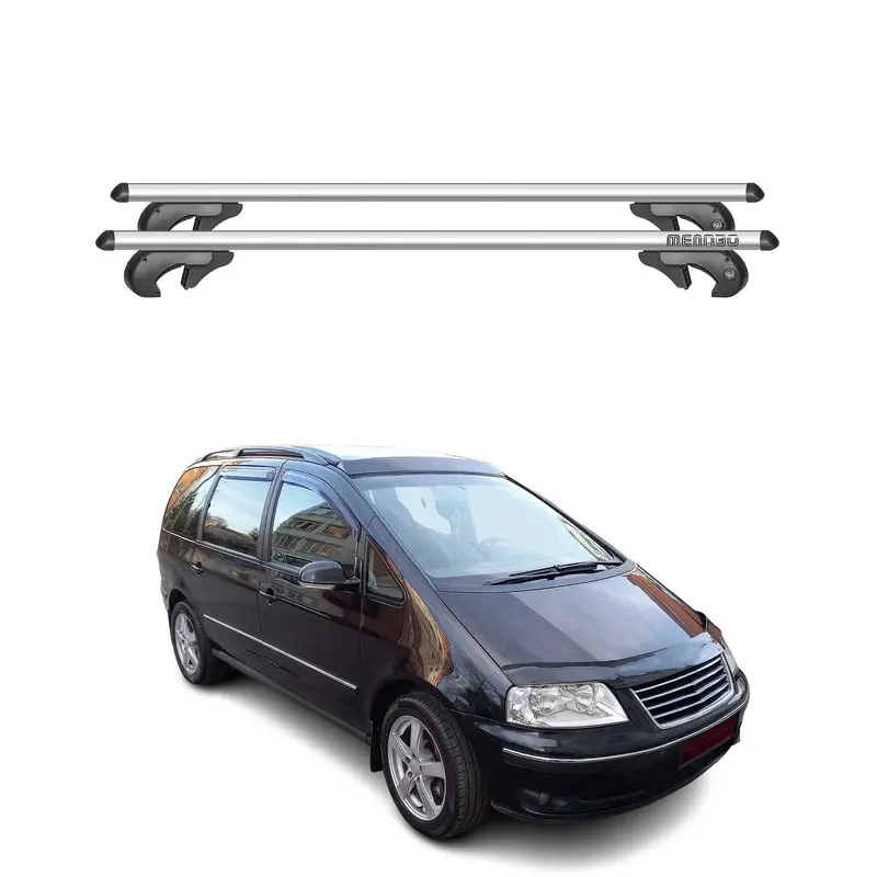 Barres de toit transversales pour VW Sharran 7M1A 1999-2004 90kg Alu Gris