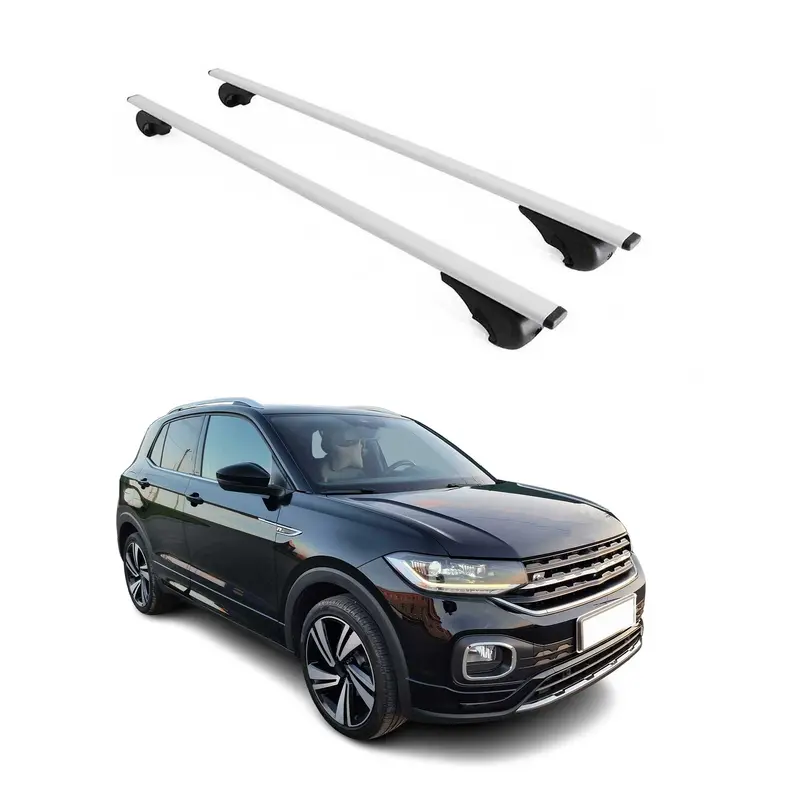 Barres de toit Transversales pour VW T-Cross 2019-2026 Acier Argent