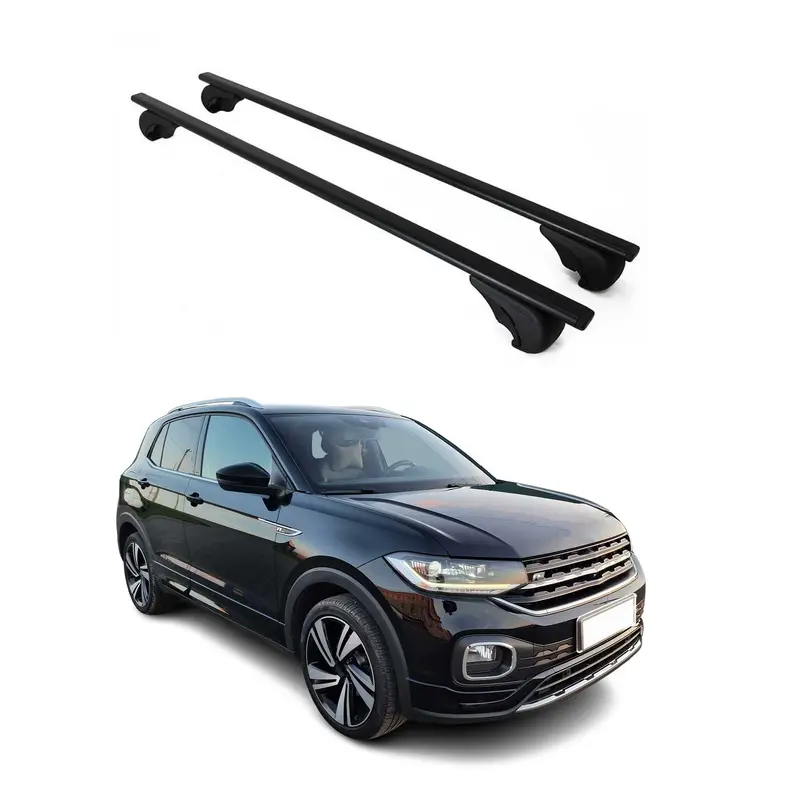 Barres de toit Transversales pour VW T-Cross 2019-2026 Acier Noir