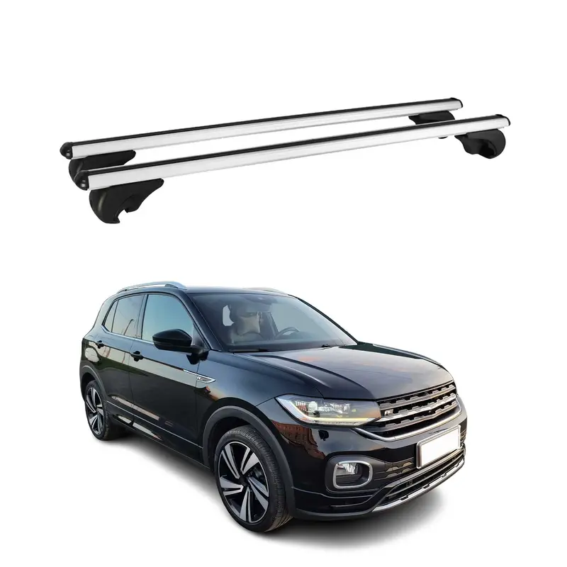 Barres de toit Transversales pour VW T-Cross 2019-2026 Aluminium Argent