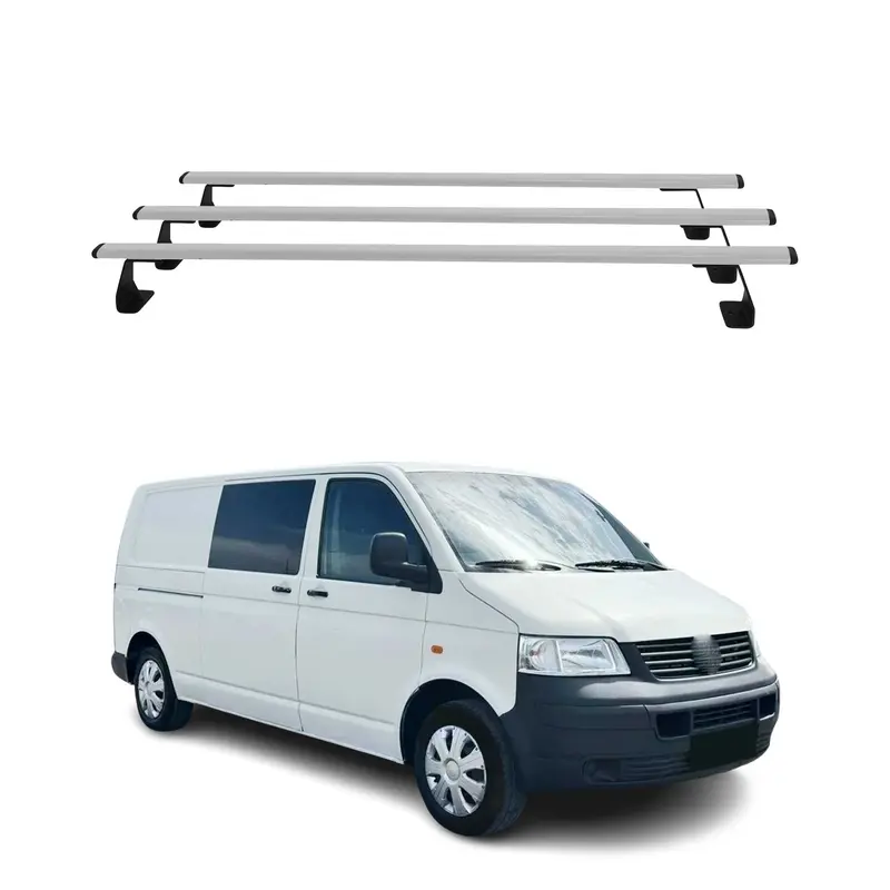Barres De Toit Transversales Pour VW T5 T6 Transporter tout 2003-2024 Gris 3x