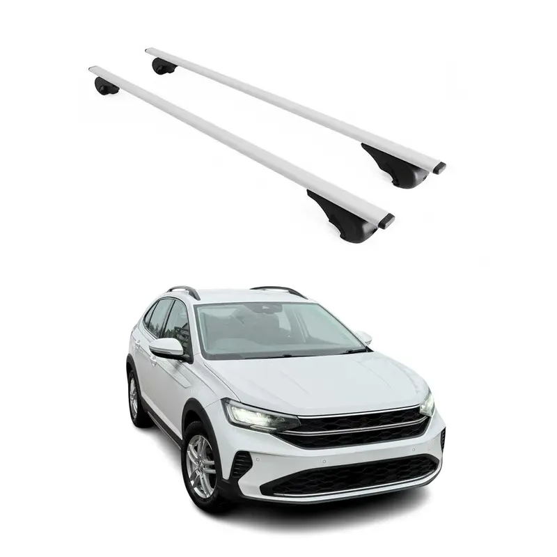 Barres de toit Transversales pour VW Taigo 2021-2026 Acier Argent