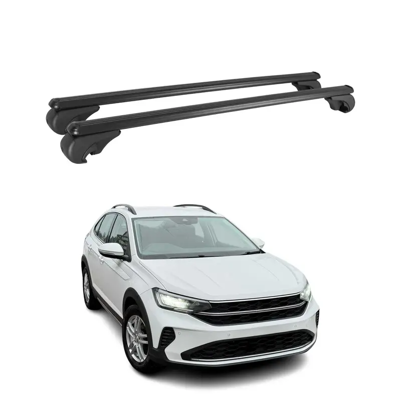 Barres de toit Transversales pour VW Taigo 2021-2026 Aluminium Noir