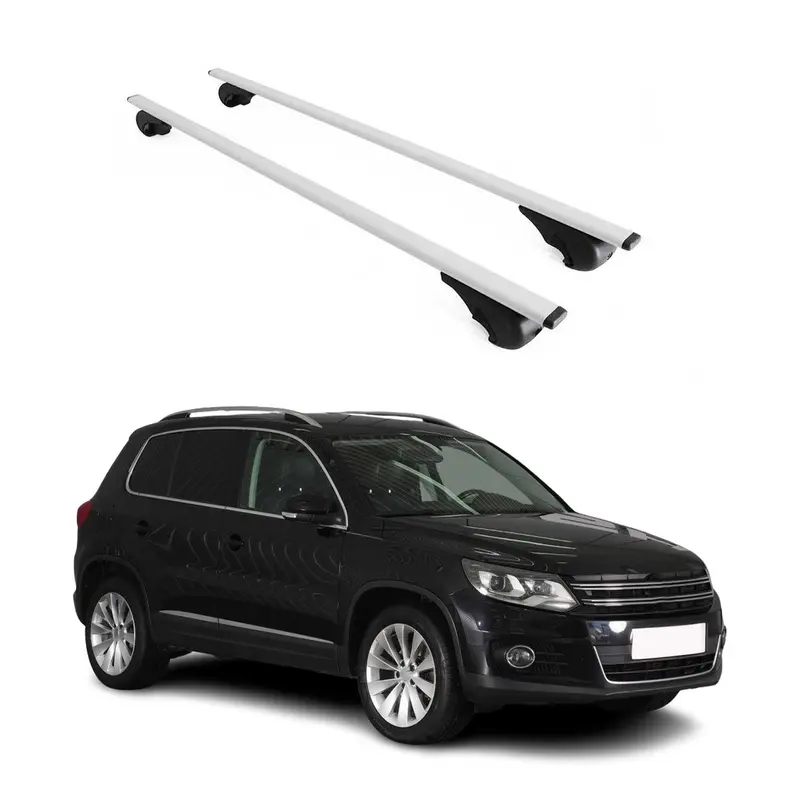 Barres de toit Transversales pour VW Tiguan 2007-2016 Acier Argent