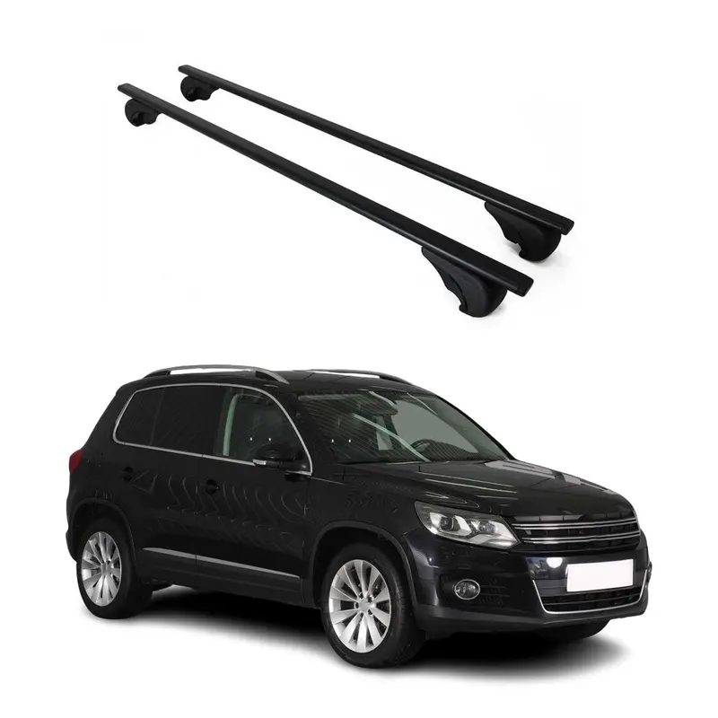 Barres de toit Transversales pour VW Tiguan 2007-2016 Acier Noir