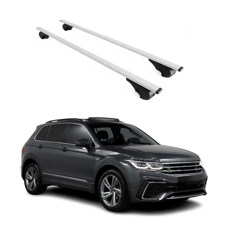 Barres de toit Transversales pour VW Tiguan 2016-2023 Acier Argent