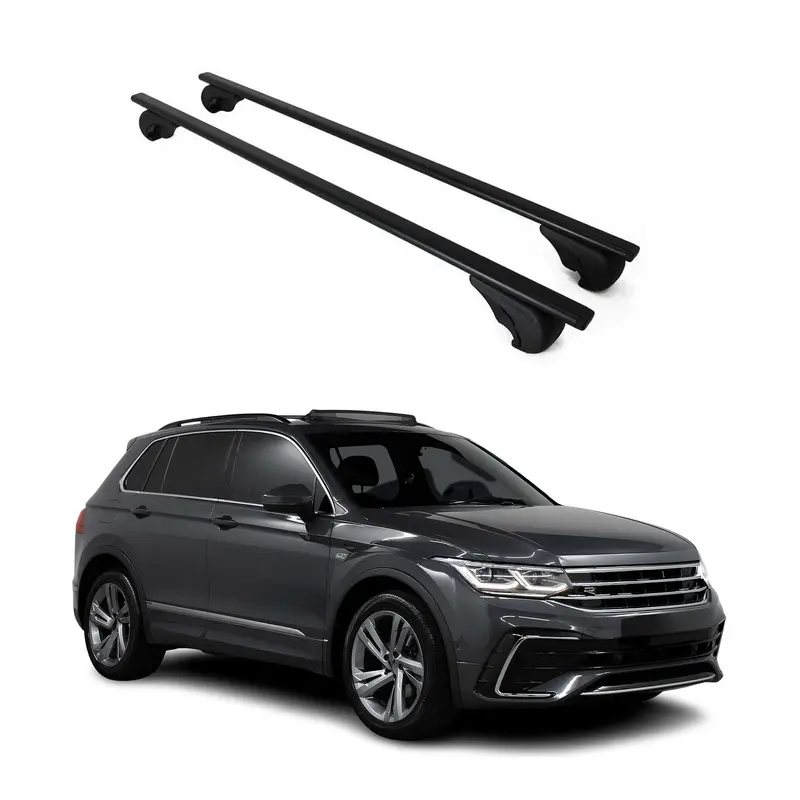 Barres de toit Transversales pour VW Tiguan 2016-2023 Acier Noir