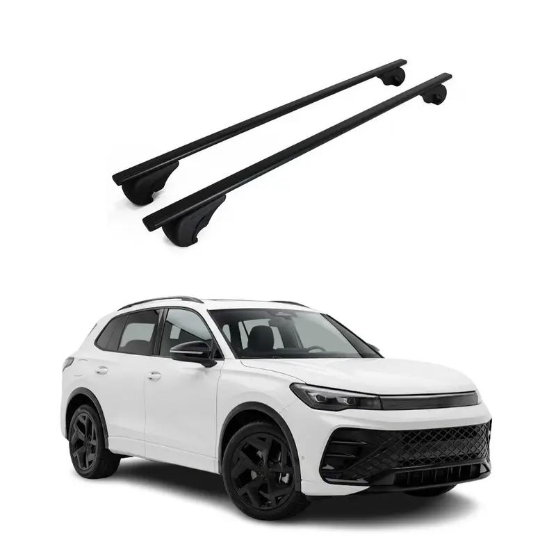 Barres de toit Transversales pour VW Tiguan III 2024-2026 Acier Noir 2Pcs