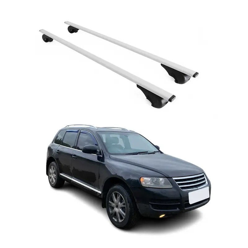 Barres de toit Transversales pour VW Touareg 2002-2010 Acier Argent