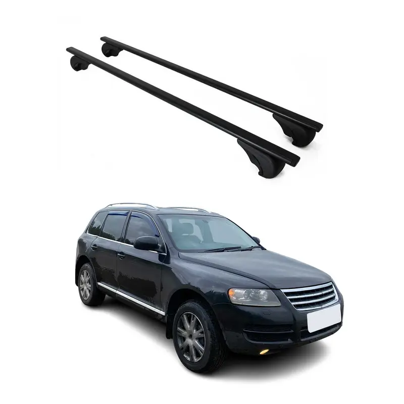 Barres de toit Transversales pour VW Touareg 2002-2010 Acier Noir