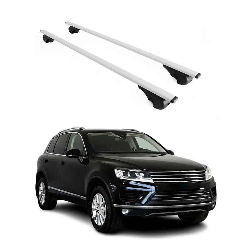 Barres de toit Transversales pour VW Touareg 2010-2018 Acier Argent