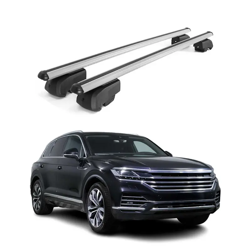 Barres de toit Transversales pour VW Touareg III 2018-2024 Pre-FL Alu Gris ABE