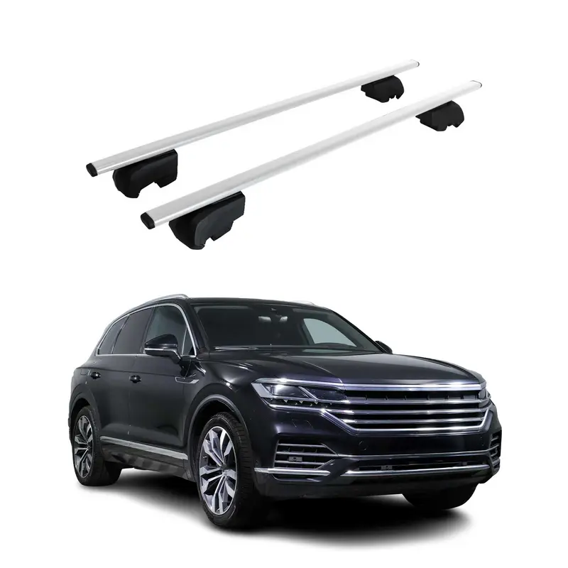 Barres de toit Transversales Pour VW Touareg III 2018-24 Pre-FL ABE Acier Gris