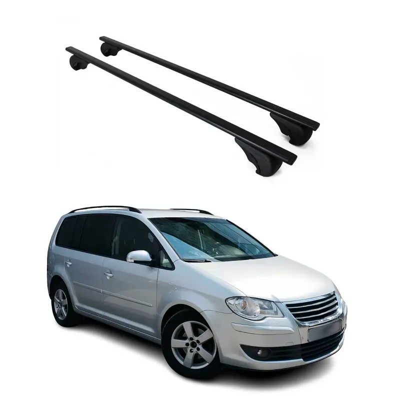 Barres de toit Transversales pour VW Touran 2003-2010 Acier Noir
