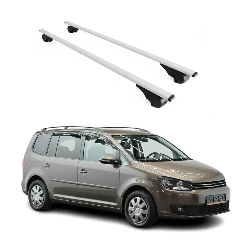 Barres de toit Transversales pour VW Touran 2003-2015 Acier Argent