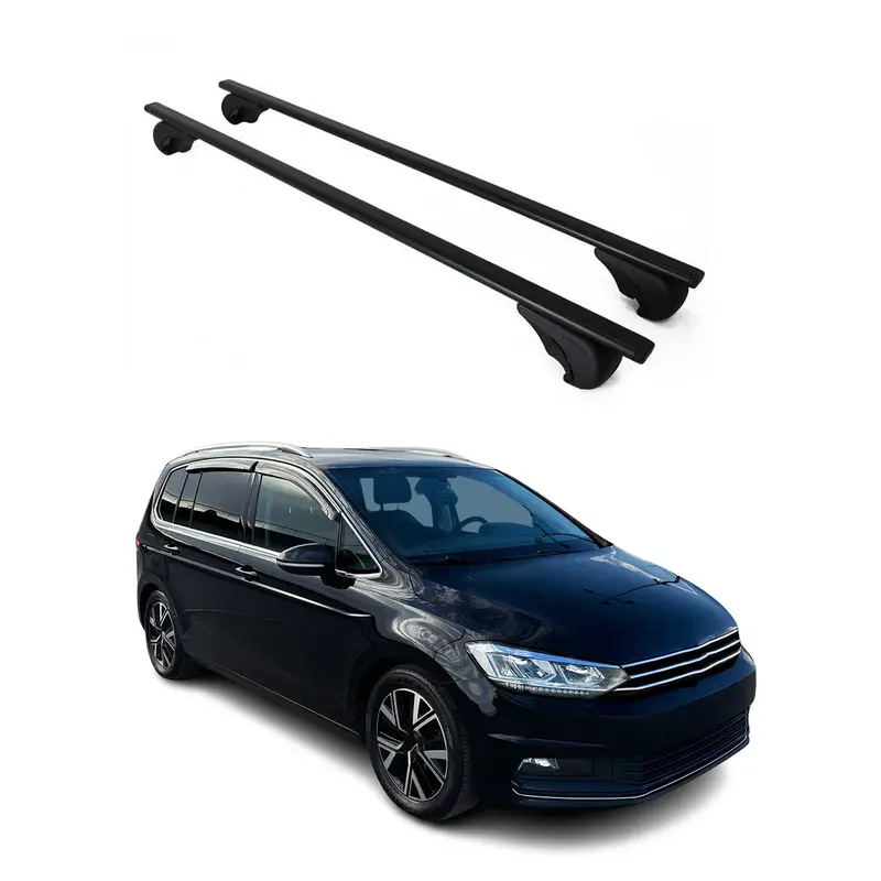 Barres de toit Transversales pour VW Touran 2003-2015 Acier Noir 2Pcs