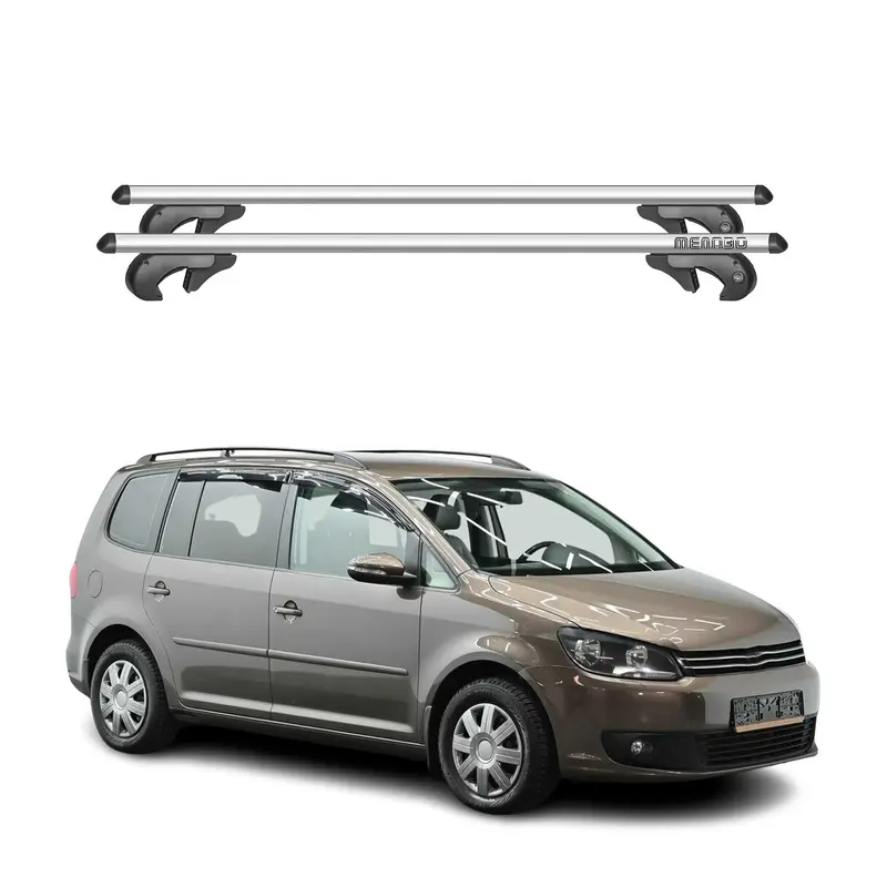Barres de toit transversales pour VW Touran 2010-2015 90kg Alu Gris 2x