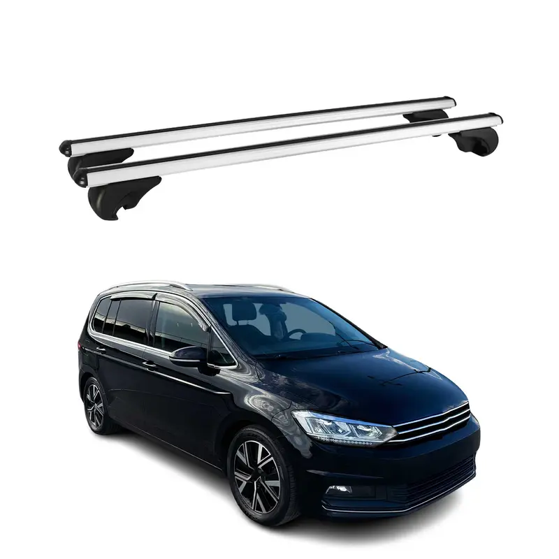 Barres de toit transversales pour VW Touran 2015-2026 2 PCS en Alu gris