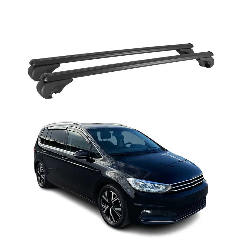 Barres de toit Transversales pour VW Touran 2015-2026 Aluminium Noir