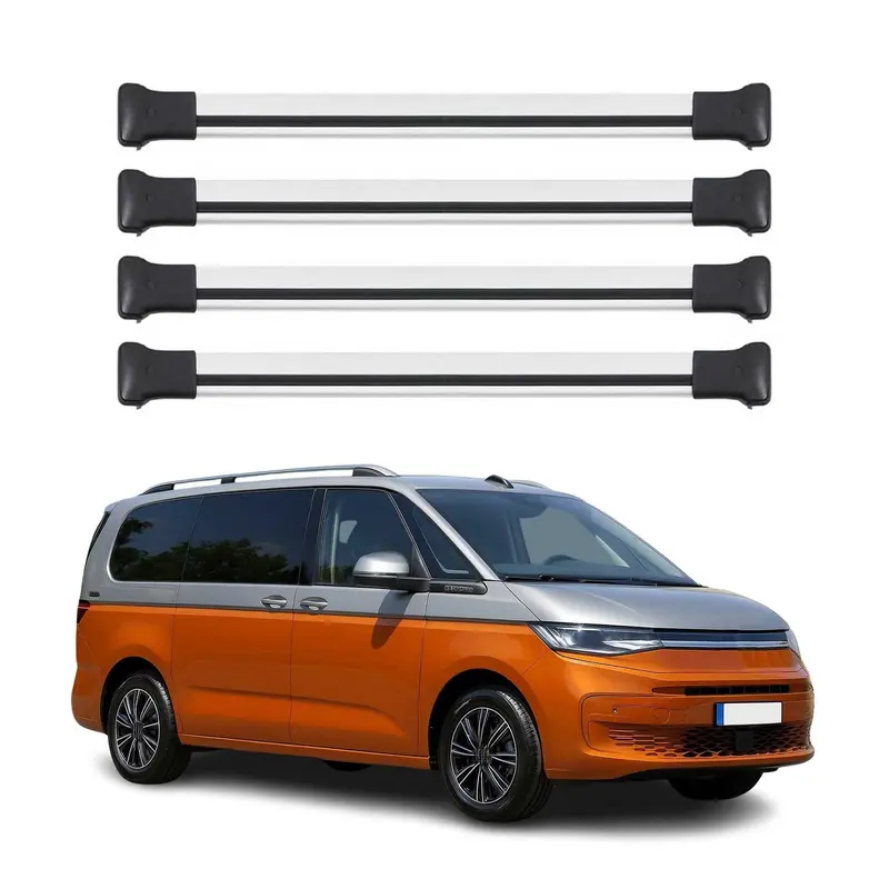 Barres de Toit transversales pour VW Transporter T7 2023-2026 Aluminium Gris 4x