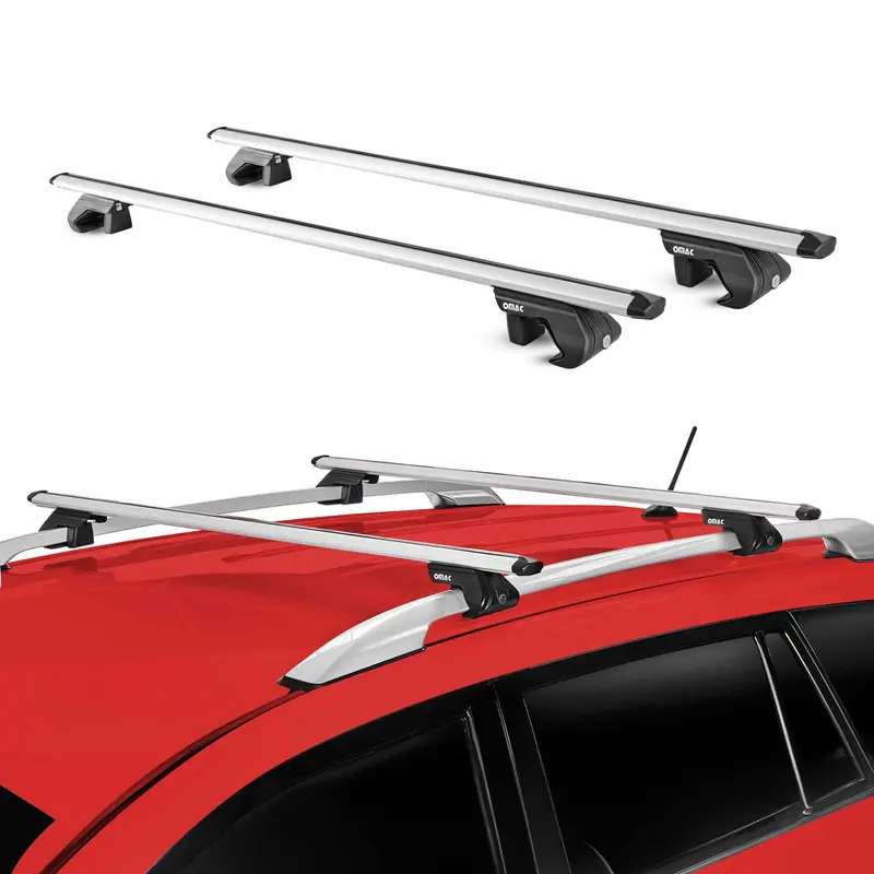 Barres de toit transversales Universal pour Autos Voiture Argent 135cm ABE