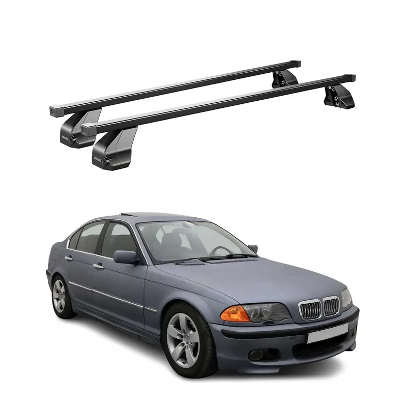 Barres transversales Menabo pour BMW Série 3 E46 Berline 1998-2007 inox Noir