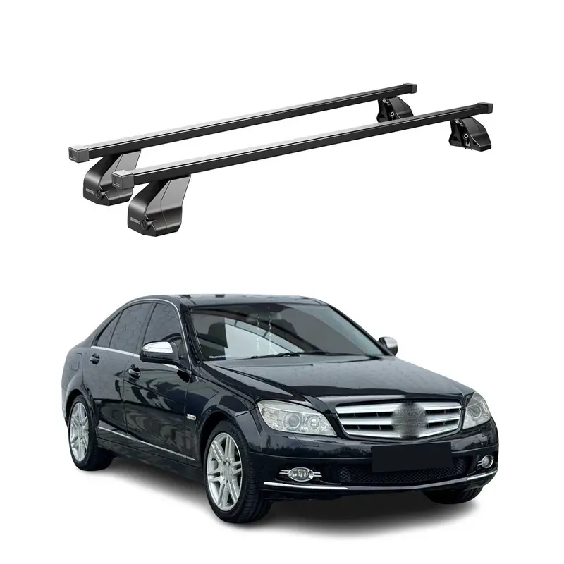 Barres Transversales Menabo pour Mercedes Classe C W204 2007-2013 Noir