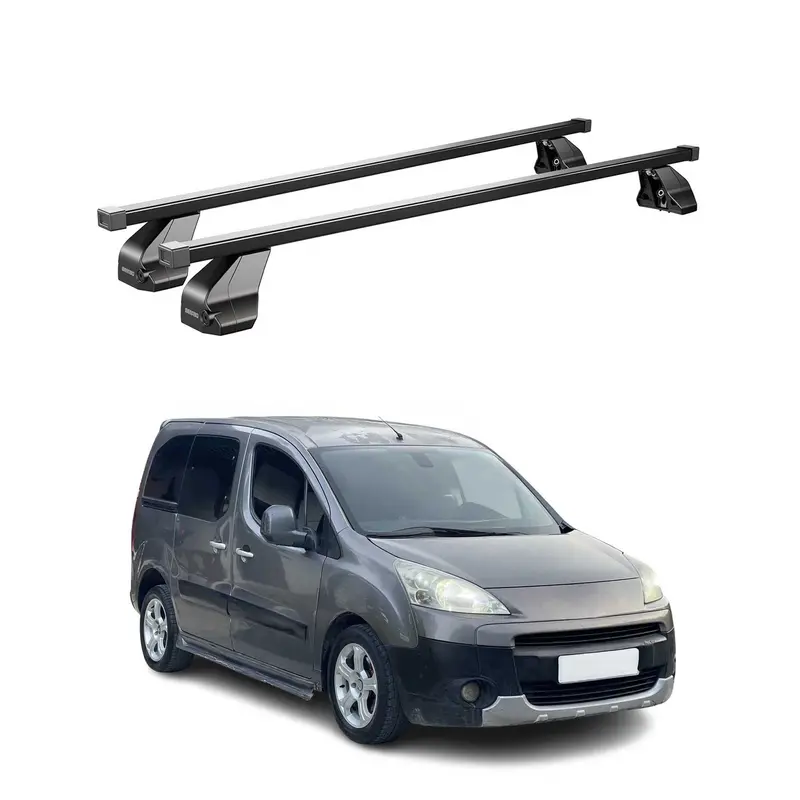Barres Transversales Menabo pour Peugeot Partner II 2008-2018 Noir