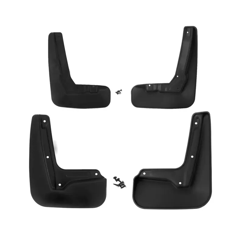 Bavettes Garde Boue pour VW Polo 2009-2014 Avant et Arrière Plastique Noir 4 Pcs