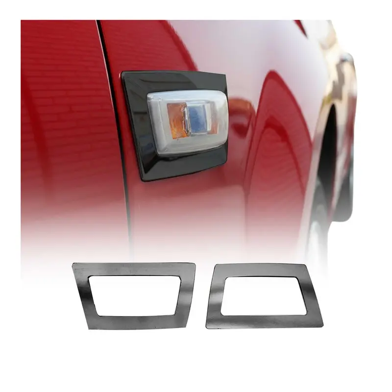 Cadre de Clignotant latéral pour Opel Corsa E 2015-2019 en acier inox Foncé 2Pcs
