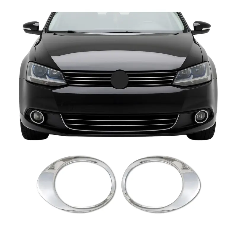 Cadre Phare Antibrouillard pour VW Jetta 2010-2014 en acier inox Chromé