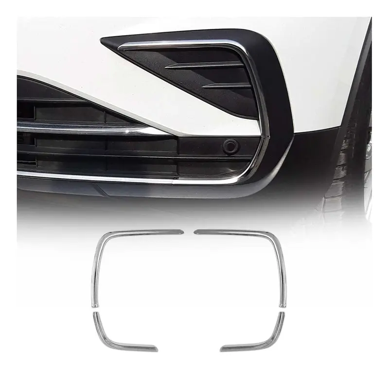 Cadres de Phare Avant - pour VW Tiguan 2020-2024 FL inoxy chromé