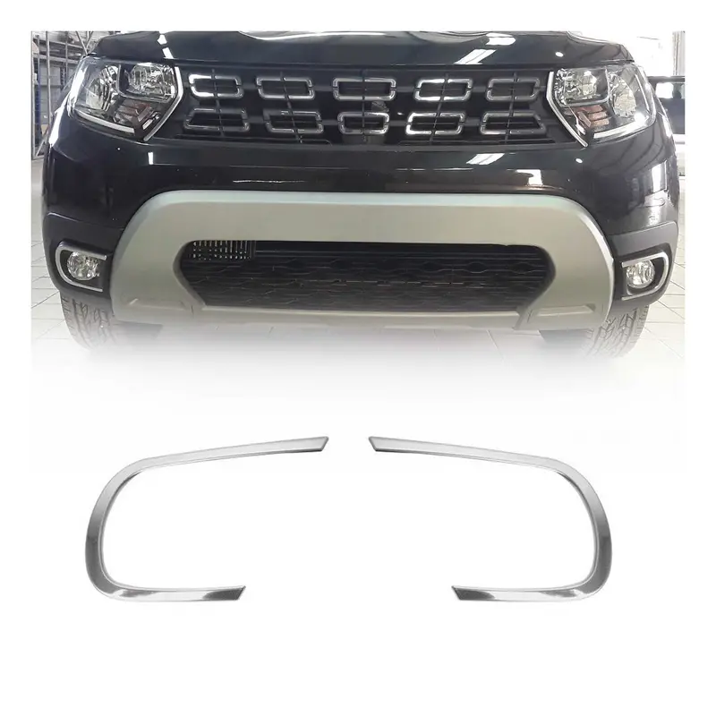 Cadres de phares antibrouillard pour Dacia Duster II 2018-2021 en acier inox