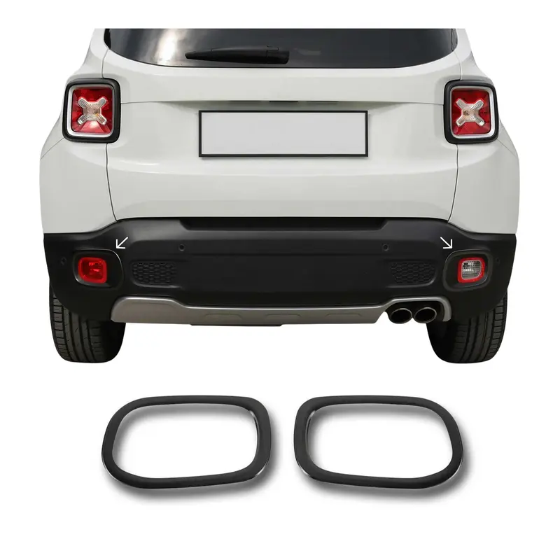 Cadres de Réflecteurs Arrière pour Jeep Renegade 2014-2024 acier inox Brossé 2x