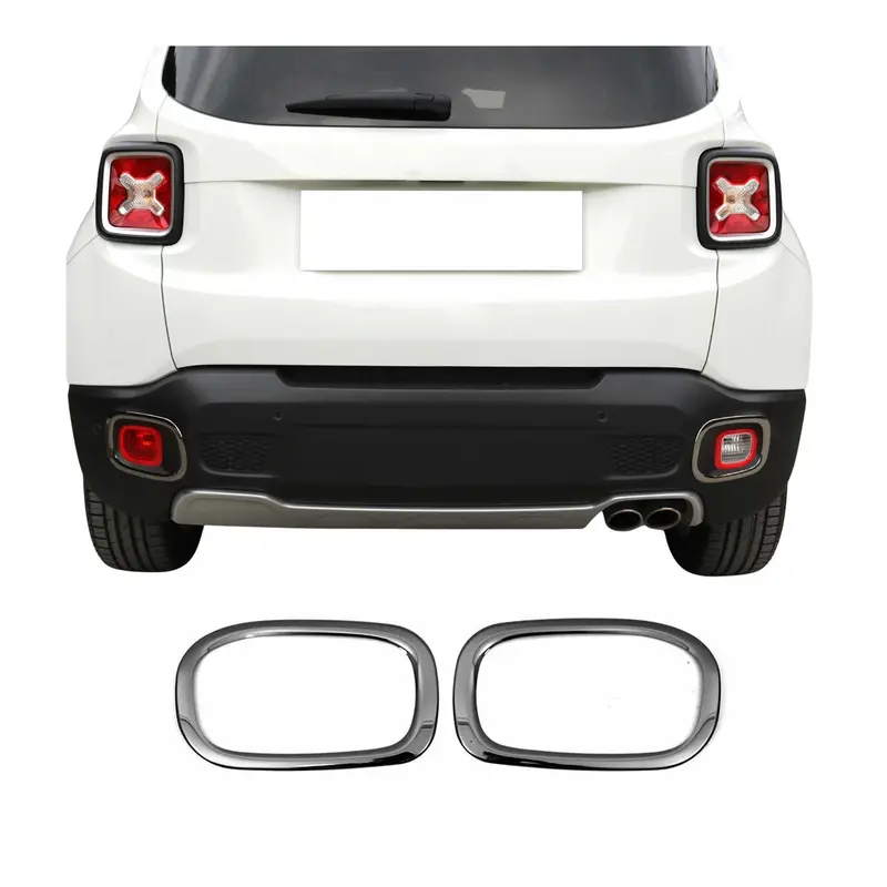 Cadres de Réflecteurs Arrière pour Jeep Renegade 2015-2023 acier inox foncé 2x