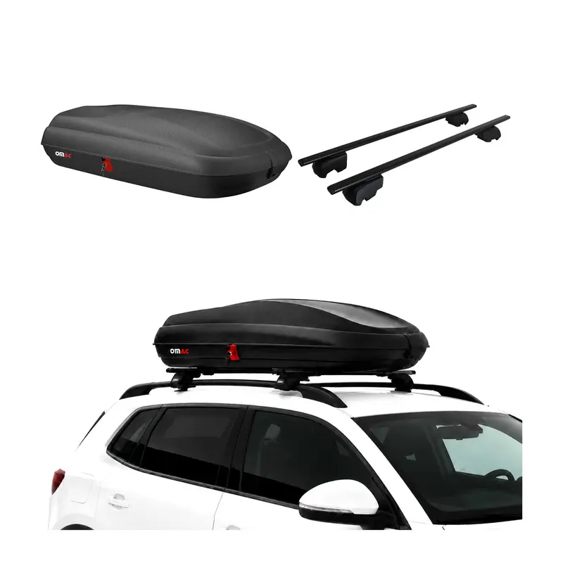 Coffre de Toit 320L + Barres de Toit pour Mercedes Classe C S205 2014-2021 Noir