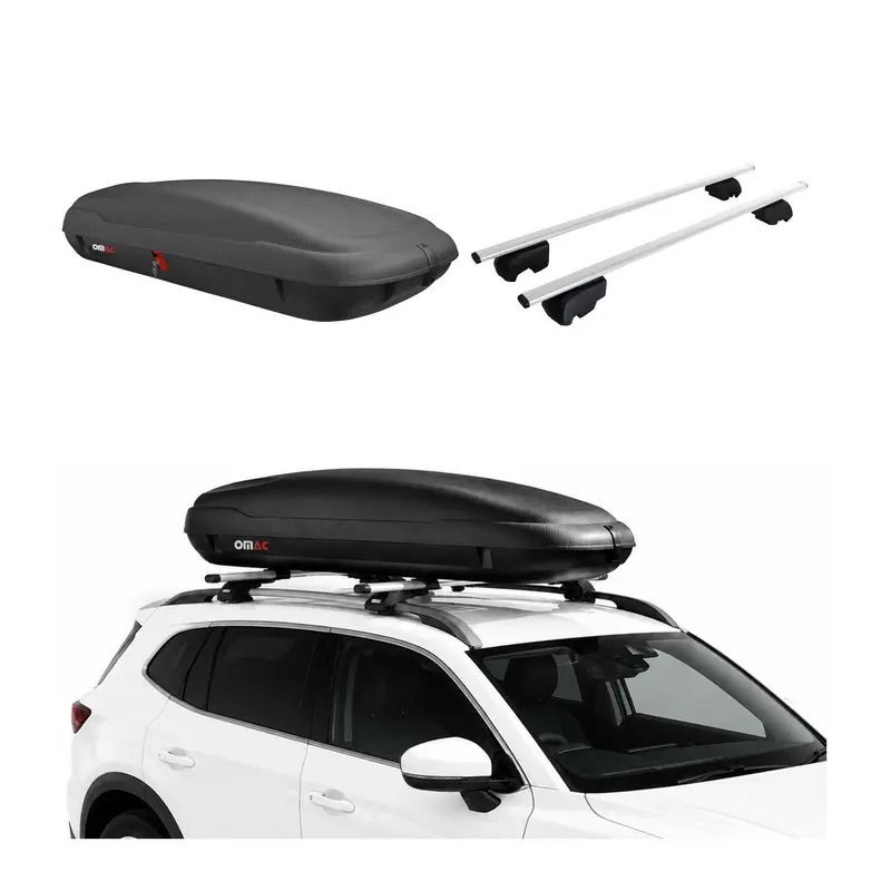Coffre de Toit 400L + Barres de Toit pour BMW 5er Touring G31 2017-2023 Gris