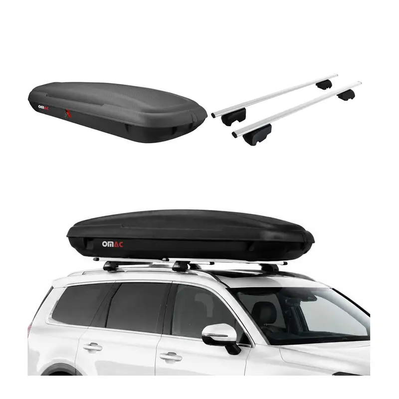 Coffre de Toit 480L + Barres de Toit pour Ford Kuga III 2019-2026 Gris
