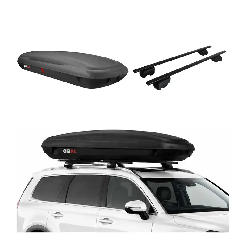 Coffre de Toit 480L + Barres de Toit pour Ford Kuga III 2019-2026 Noir