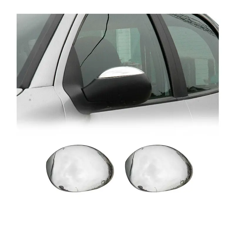 Coques de Rétroviseurs pour Citroen C2 2003-2009 en Acier Inoxy Chromé Argent