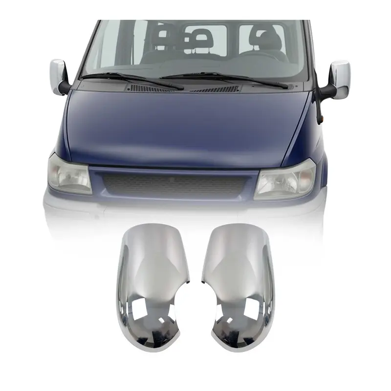 Coques de Rétroviseurs pour Ford Transit 2000-2014 en Acier Chromé Argent