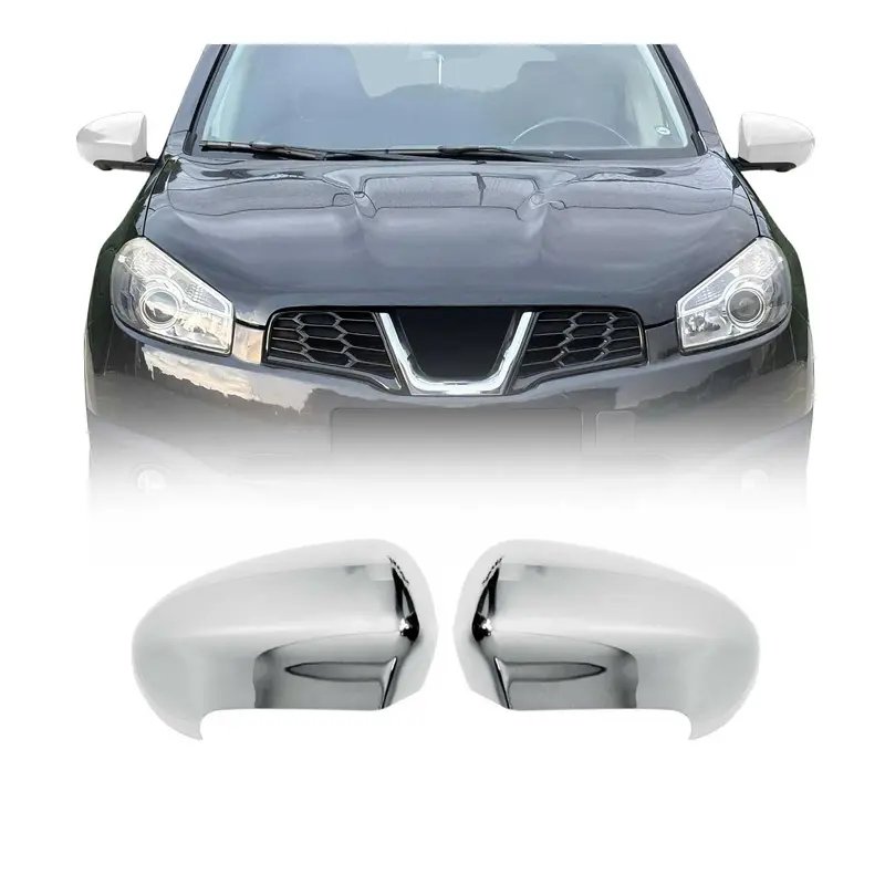 Coques de Rétroviseurs pour Nissan Qashqai J10 2006-2014 ABS Chromé 2x