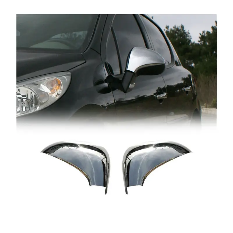 Coques de Rétroviseurs pour Peugeot 207 2006-2012 en Acier Chromé Argent