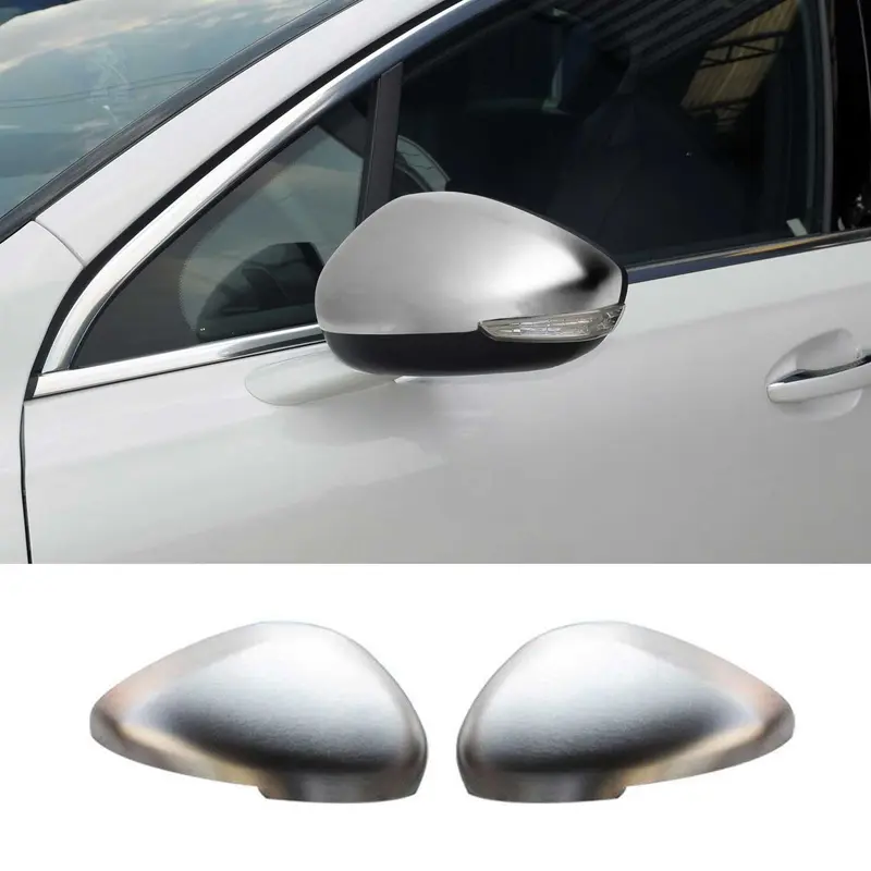 Coques de Rétroviseurs pour Peugeot 508 2010-2018 2x Acier Inox Chromé Foncé