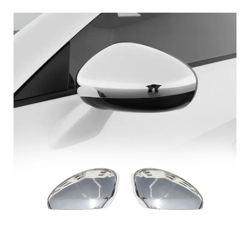 Coques de Rétroviseurs pour Peugeot RCZ 2010-2015 Acier Inoxy Chromé Argent