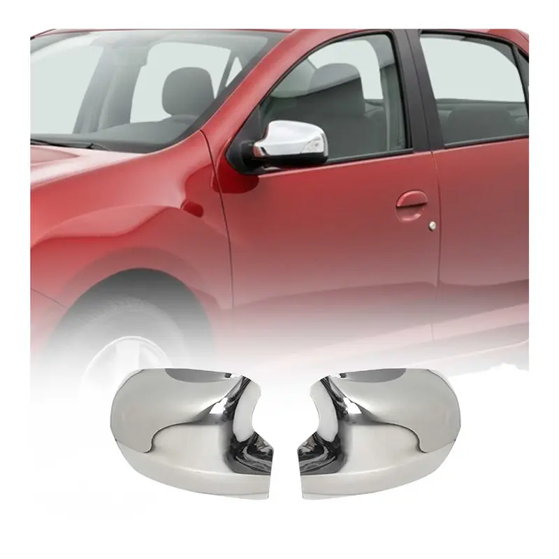 Coques de Rétroviseurs pour Renault Symbol III 2013-2021 en Acier Chromé Argent